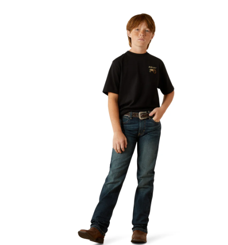 10062408 Ariat Boy's Gramp's Tractor Tee Black