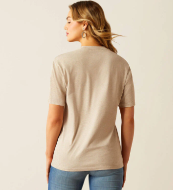 10058715 Ariat Women's Longhorn Tee Oatmeal