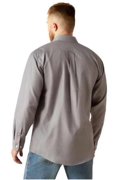 10058804 Ariat Men's Wrinkle Free Solid LS Shirt Grey
