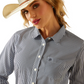 10060366 Ariat Women's Kirby Pro Long Sleeve Button Up Shirt - Black Iris Stripe
