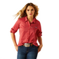 10058803 Ariat Women's Venttek LS Shirt Equestrian Red Stripe