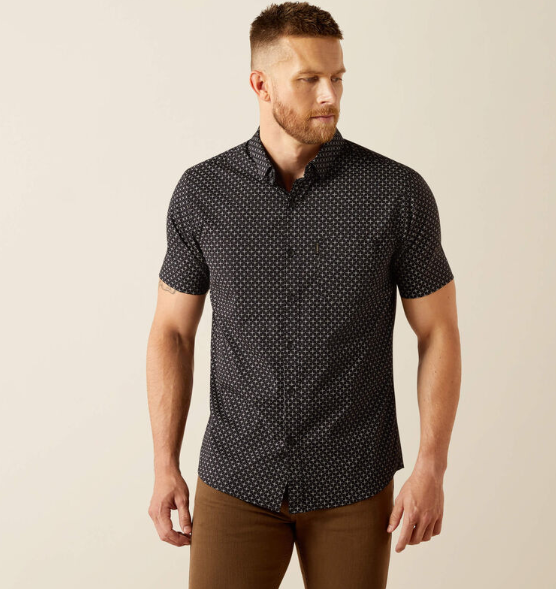 10058984 Ariat Men's Mars Modern SS Shirt Black