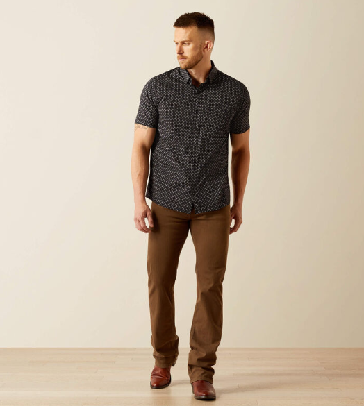 10058984 Ariat Men's Mars Modern SS Shirt Black