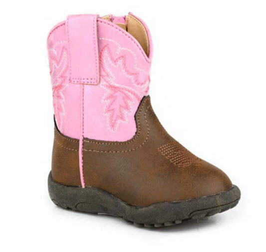 09-016-1910-3692 Roper Infant Cowbaby Gretchen Tan/ Pink