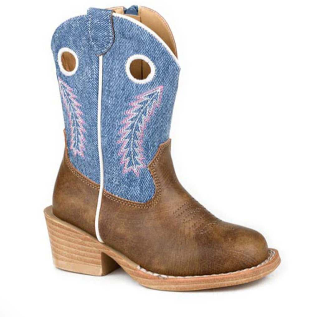09-017-1910-3638 Roper Toddler Willow Brown/ Blue denim