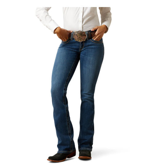 10061738 Ariat Women's Mid Rise Joanna Boot Cut Jeans Short Leg