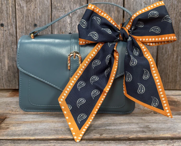 TW107 Cowgirl Necktie Navy & Rust