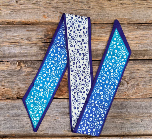 TW104 Cowgirl Necktie Blue & White