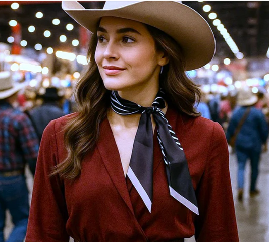 TW130 Cowgirl Necktie Black & White