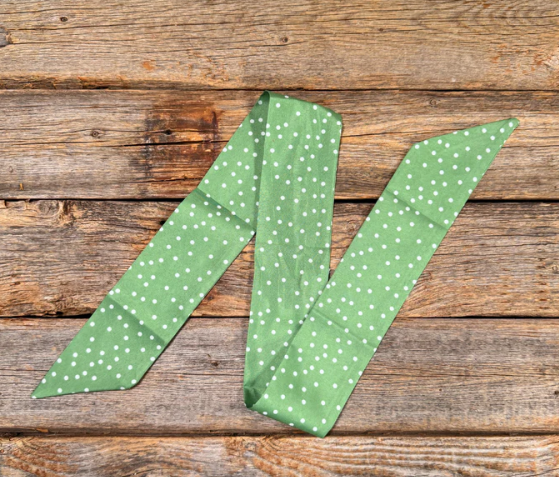 TW140 Cowgirl Necktie Green & White