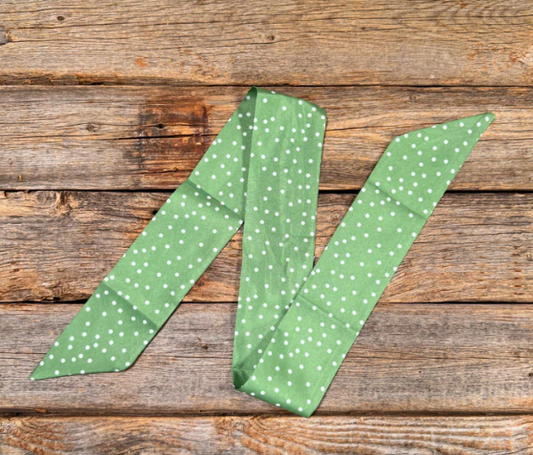TW140 Cowgirl Necktie Green & White