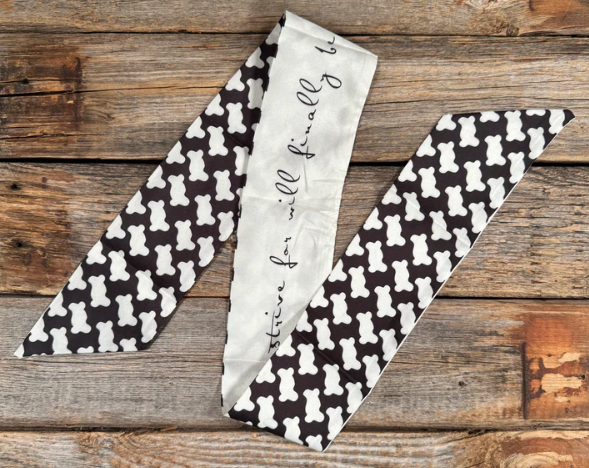 TW112 Cowgirl Necktie Black & White