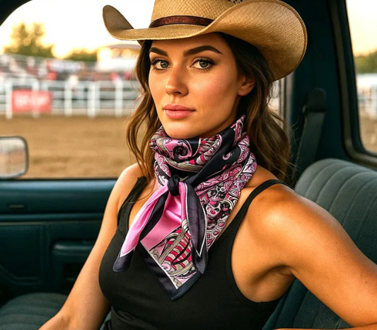 WR1017 Cowgirl Wild Rag Pink & Black