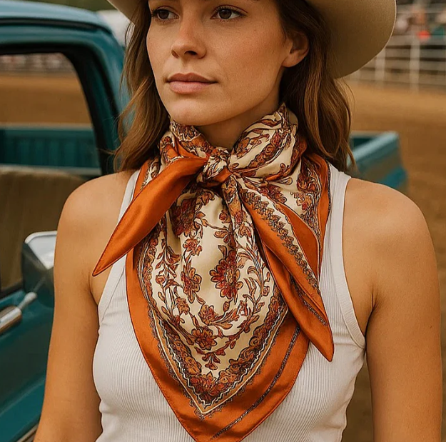 WR2179 Cowgirl Wild Rag Burnt Orange & Tan