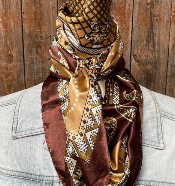 WR3405 Cowgirl Wild Rag Earth Tones Paisley