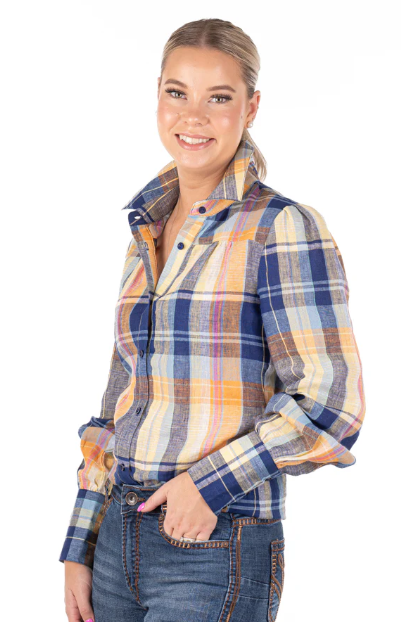 LC08-2005 Hitchley & Harrow The LC Collection LS Blue Lemon Check Shirt