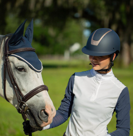 E30002-NV/GO Equinavia Crown Mips Navy & Gold Helmet