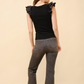 34862TBLACK    Ruffle fitted Top Black