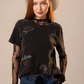 23838T Western embroidery mineral washed T shirt