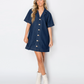 LWD2547 Denim shirts mini dress
