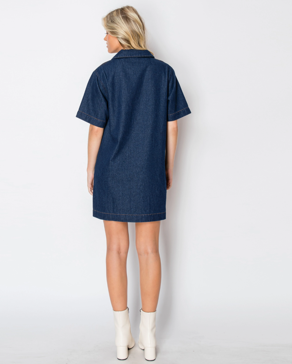 LWD2547 Denim shirts mini dress