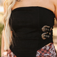 S-TO860 Black strapless western buckle top