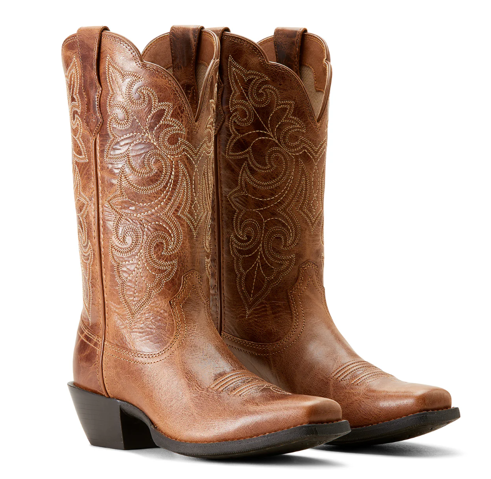 10053733 Ariat Women's Round Up Square Toe Ready Russet
