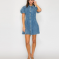 LWD3385 Denim bubble sleeve dress