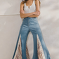 2481PIC  Light Denim Lace flares
