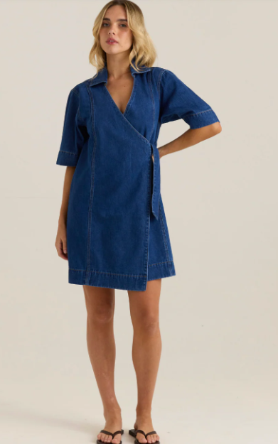 20356DWSS Sylvia Denim Wrap Dress