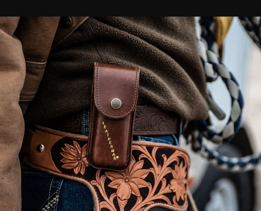 YLS832594 Leatherman Accessory Leather Box Sheath Brown 4.2in x 1.5in x .8in