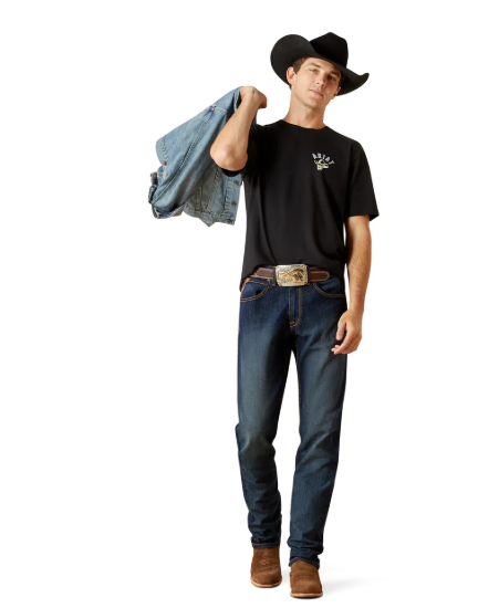 10062422 Ariat Men's Stitched Skull Tee Black