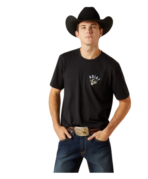 10062422 Ariat Men's Stitched Skull Tee Black
