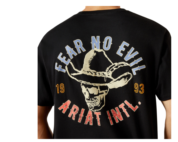 10062422 Ariat Men's Stitched Skull Tee Black