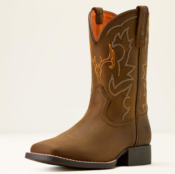 10074193 Ariat Kid's Deer Ridge West Distressed Brown