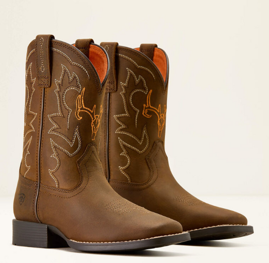 10074193 Ariat Kid's Deer Ridge West Distressed Brown