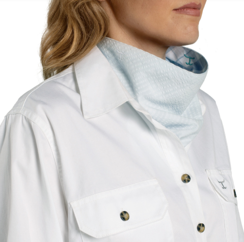 SCF2617 Just Country Carlee Double Sided Scarf Bluebell & White Plaid/Arctic Ice