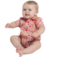 IWSS2624 Just Country Infant Frankie Short Sleeve Full Button Jumpsuit Peach Daisies