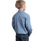BWLS2601 Just Country Boy's Brayden Half Button Workshirt Marine Blue/Navy & White Plaid