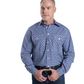 MWLS2614 Just Country Men's Austin Full Button Print Workshirt Dutch Blue & White Plaid