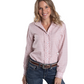 WWLS2616 Just Country Women's Abbey Frill's Full Button Workshirt Heather Rose & White Check
