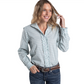 WWLS2615 Just Country Women's Abbey Frill's Full Button Workshirt Bay & White Check