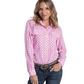 WWLS2609 Just Country Women's Abbey Full Button Workshirt Pink Lemonade & White Check