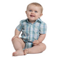 IWSS2605 Just Country Infant Frankie Short Sleeve Full Button Riviera Blue & Sea Green Plaid