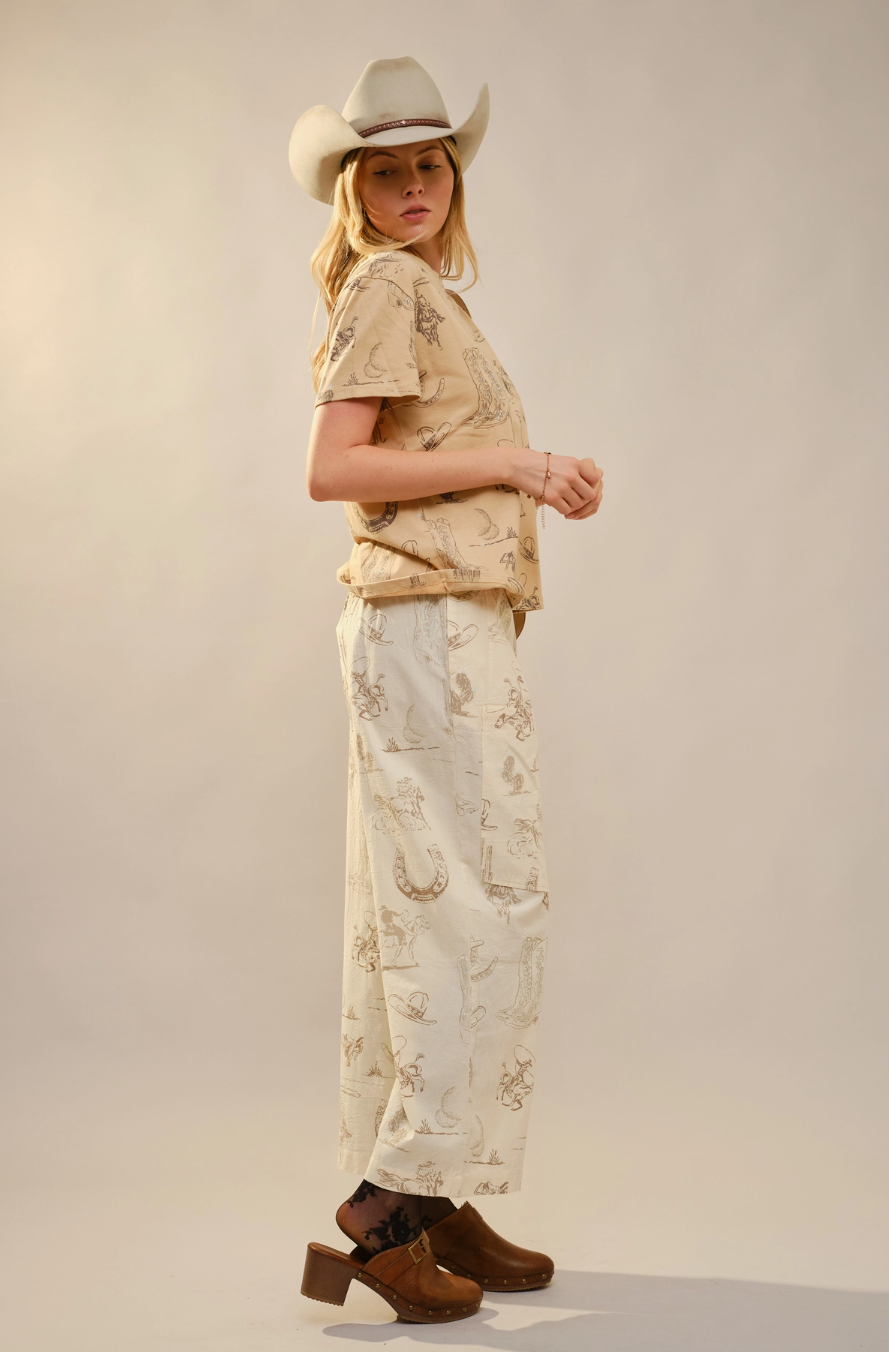 EC81189 Western Graphic Tee Sand