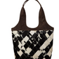 S-7484 Pecos Wind Weave Pattern Leather & Hairon Bag
