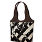 S-7484 Pecos Wind Weave Pattern Leather & Hairon Bag