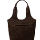 S-7484 Pecos Wind Weave Pattern Leather & Hairon Bag