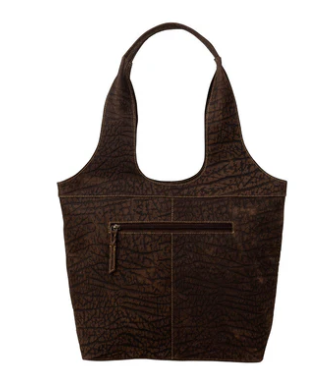 S-7484 Pecos Wind Weave Pattern Leather & Hairon Bag
