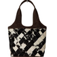 S-7484 Pecos Wind Weave Pattern Leather & Hairon Bag